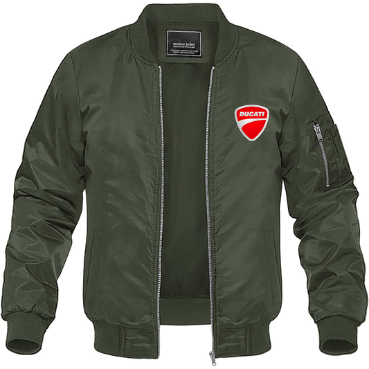 Men’s Ducati Motorcycle Lightweight Bomber Jacket Windbreaker Softshell Varsity Jacket Coat