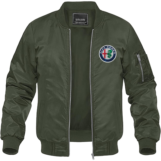 Men's Alfa Romeo Car Lightweight Bomber Jacket Windbreaker Softshell Varsity Jacket Coat