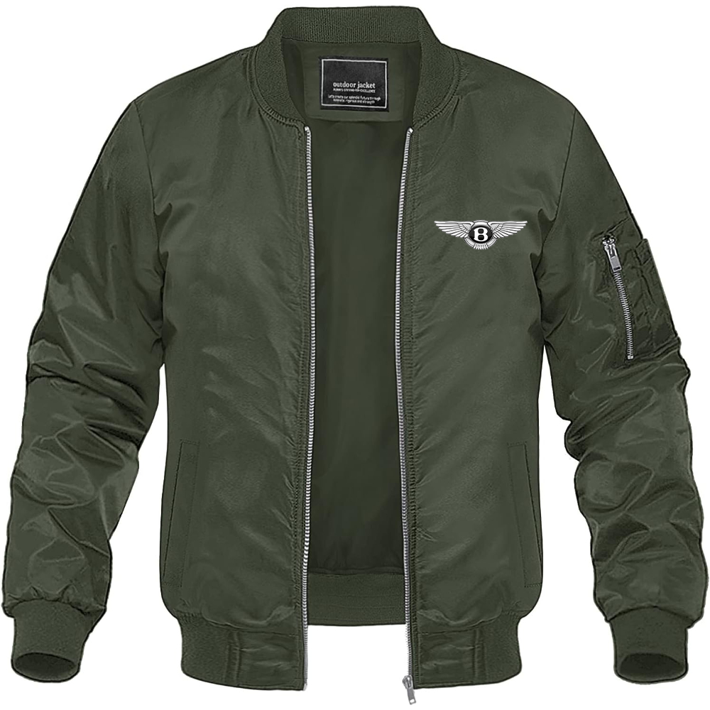 Men’s Bentley Motorsports Car Lightweight Bomber Jacket Windbreaker Softshell Varsity Jacket Coat