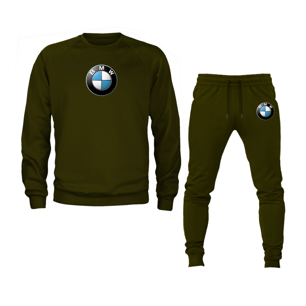 Men's BMW Motorsports Car Crewneck Sweatshirt Joggers Suit