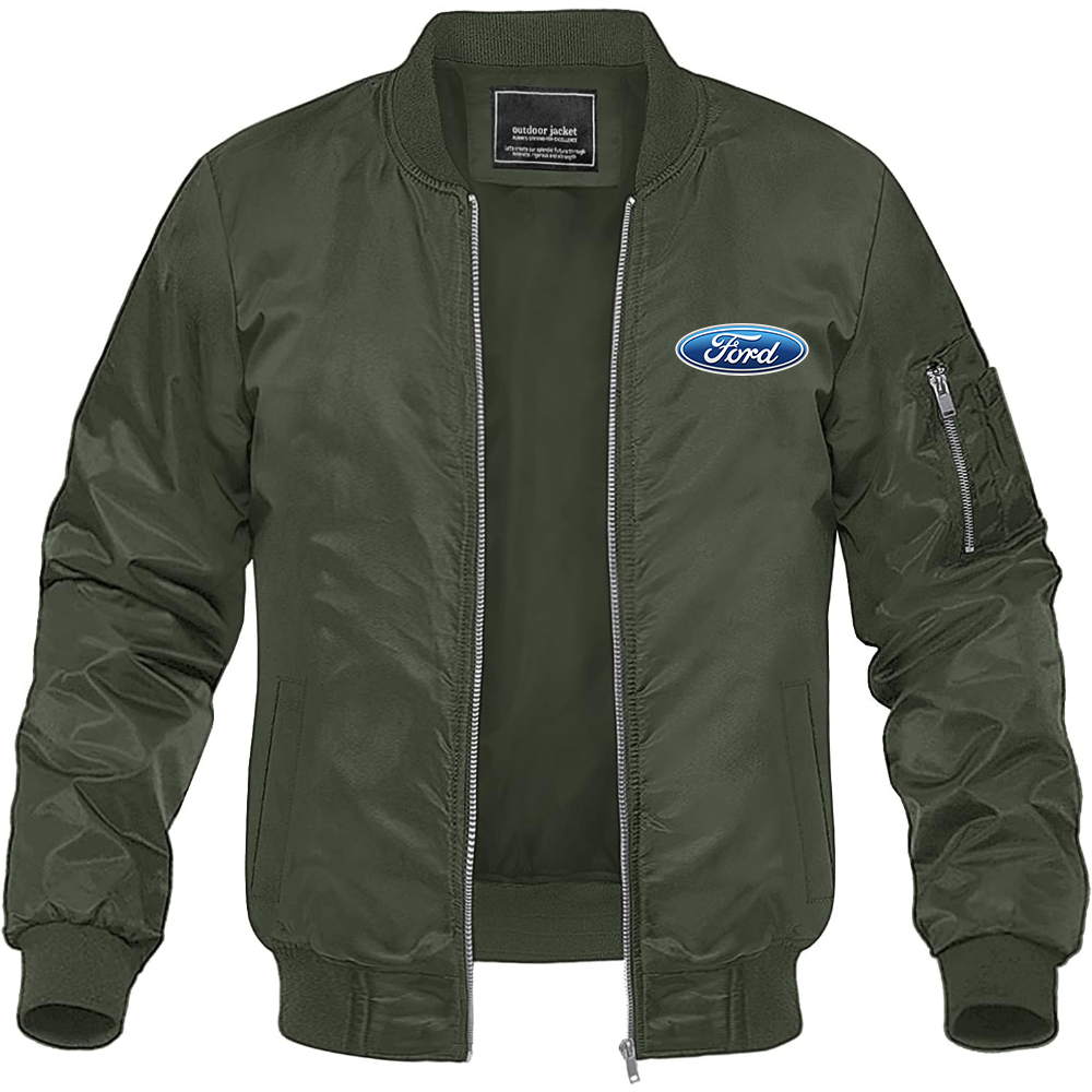 Men’s Ford Car Lightweight Bomber Jacket Windbreaker Softshell Varsity Jacket Coat