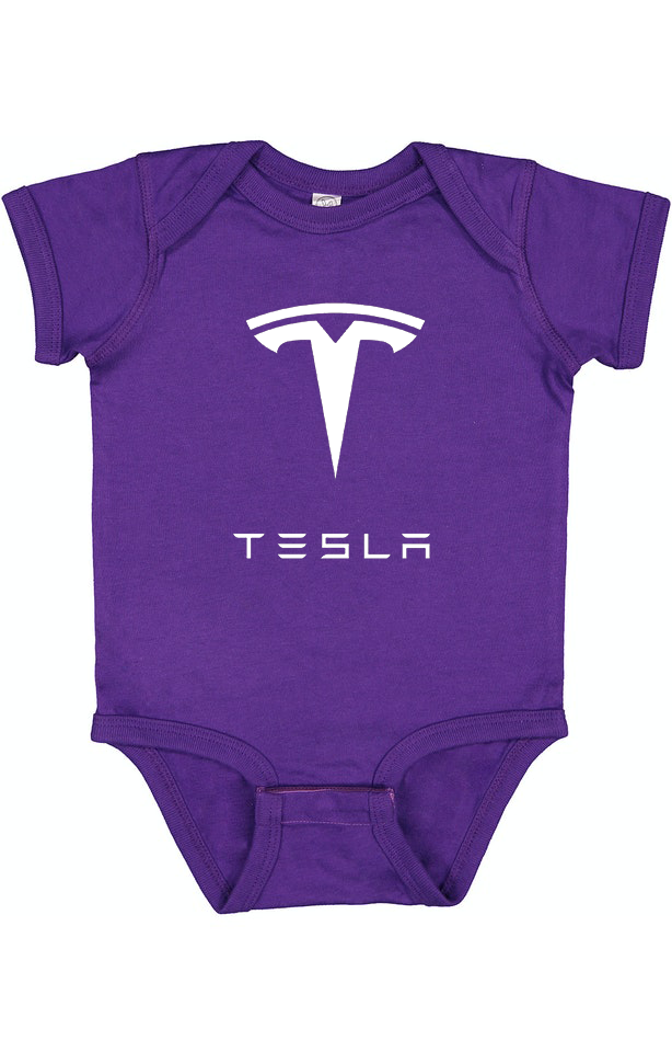 Tesla Motorsports Car Baby Romper Onesie