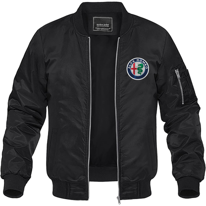 Men's Alfa Romeo Car Lightweight Bomber Jacket Windbreaker Softshell Varsity Jacket Coat