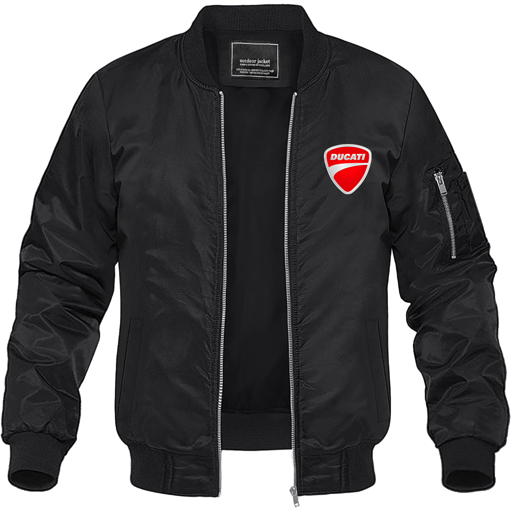 Men’s Ducati Motorcycle Lightweight Bomber Jacket Windbreaker Softshell Varsity Jacket Coat