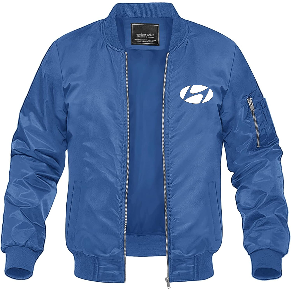 Men's Hyundai New Logo Car  Lightweight Bomber Jacket Windbreaker Softshell Varsity Jacket Coat