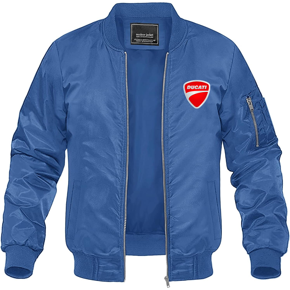 Men’s Ducati Motorcycle Lightweight Bomber Jacket Windbreaker Softshell Varsity Jacket Coat