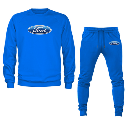 Men’s Ford Car Crewneck Sweatshirt Joggers Suit