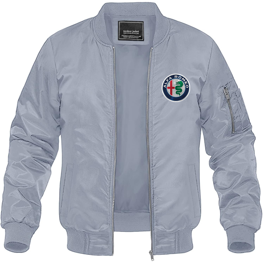 Men's Alfa Romeo Car Lightweight Bomber Jacket Windbreaker Softshell Varsity Jacket Coat