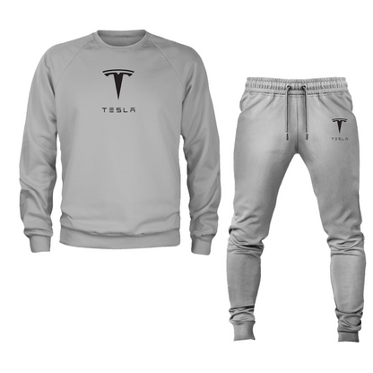 Men’s Tesla Motorsports Car Crewneck Sweatshirt Joggers Suit