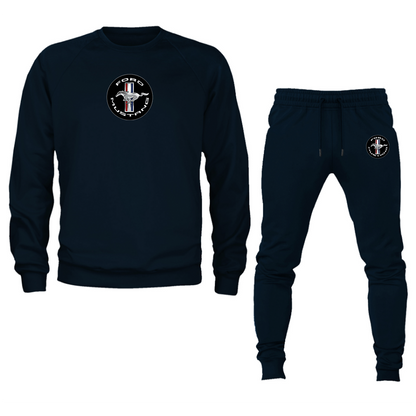 Men’s Ford Mustang Motorsport Car Crewneck Sweatshirt Joggers Suit