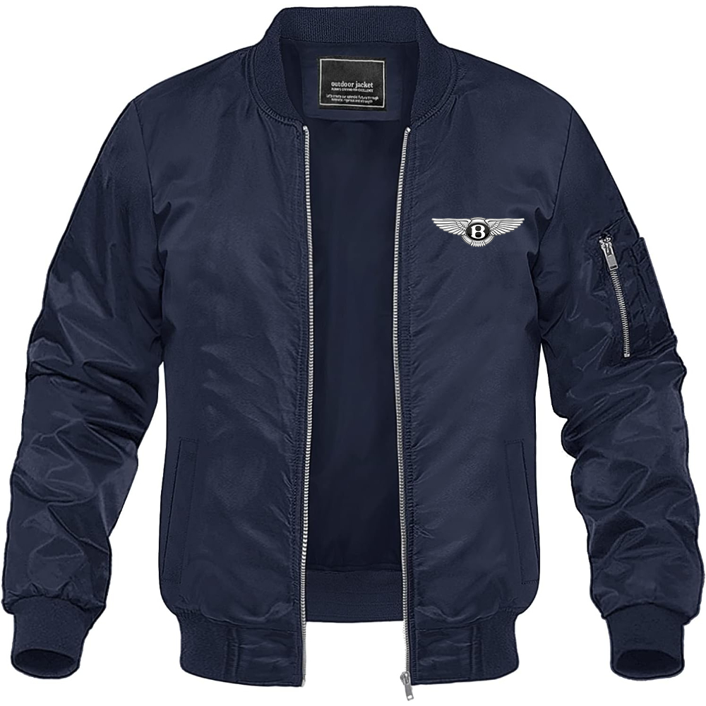 Men’s Bentley Motorsports Car Lightweight Bomber Jacket Windbreaker Softshell Varsity Jacket Coat