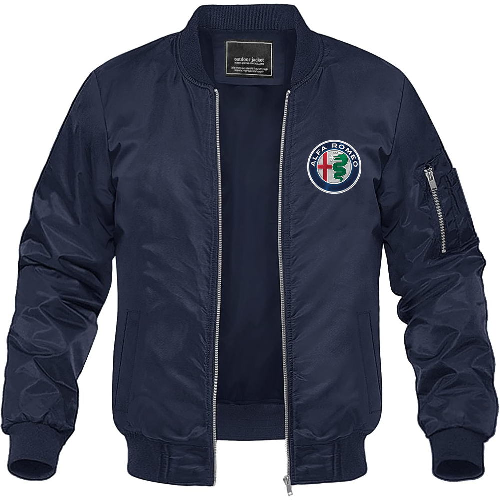 Men's Alfa Romeo Car Lightweight Bomber Jacket Windbreaker Softshell Varsity Jacket Coat