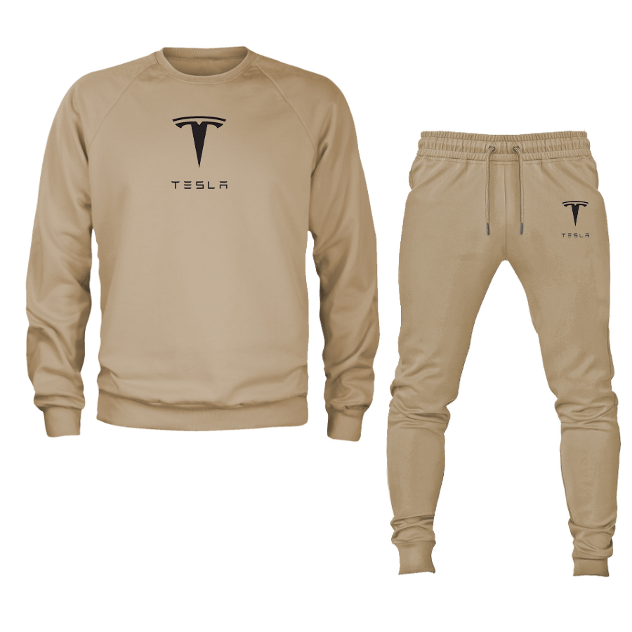 Men’s Tesla Motorsports Car Crewneck Sweatshirt Joggers Suit