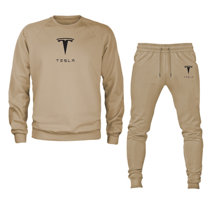 Men’s Tesla Motorsports Car Crewneck Sweatshirt Joggers Suit