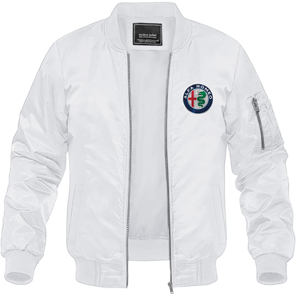 Men's Alfa Romeo Car Lightweight Bomber Jacket Windbreaker Softshell Varsity Jacket Coat