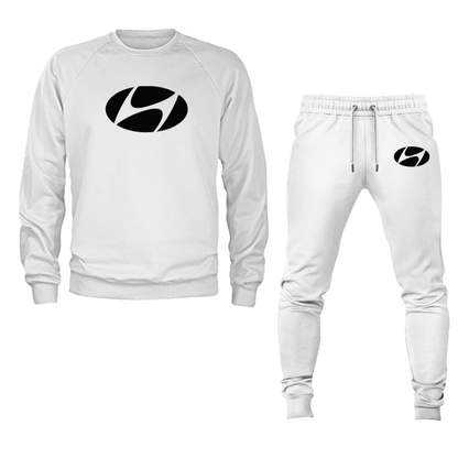 Men's Hyundai New Logo Car  Crewneck Sweatshirt Joggers Suit