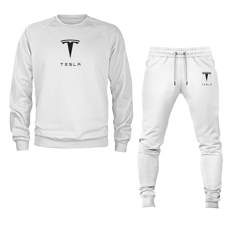 Men’s Tesla Motorsports Car Crewneck Sweatshirt Joggers Suit