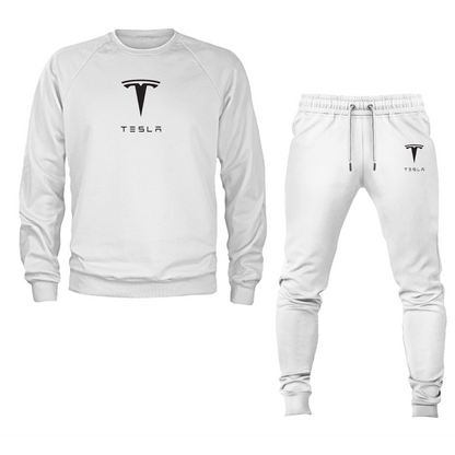 Men’s Tesla Motorsports Car Crewneck Sweatshirt Joggers Suit