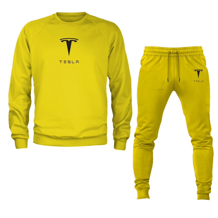 Men’s Tesla Motorsports Car Crewneck Sweatshirt Joggers Suit